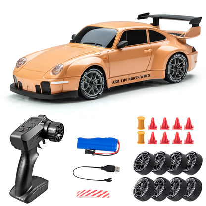 Porsche RC Drift 4WD a Control Remoto con Luces LED y Accesorios