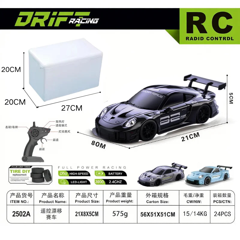 Coche de carreras de drifting RC Drift GT3 RS 911 de edición limitada (2026)