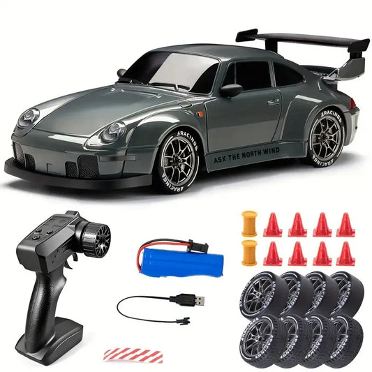 Porsche RC Drift 4WD a Control Remoto con Luces LED y Accesorios